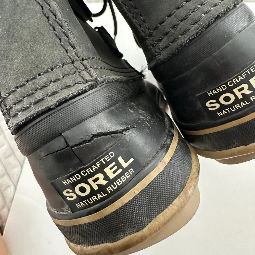 Sorel Winter Carnival Black Waterproof Snow Boots NL1645-012 Men's 7